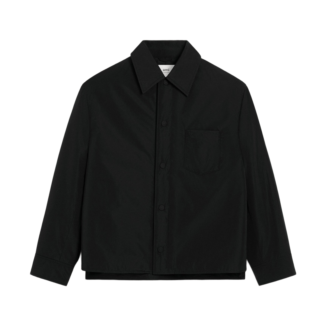 아미 톤온톤 하트 로고 테크니컬 태피터 패딩 오버셔츠 블랙(AMI de Coeur Technical Taffeta Padded Overshirt Black)