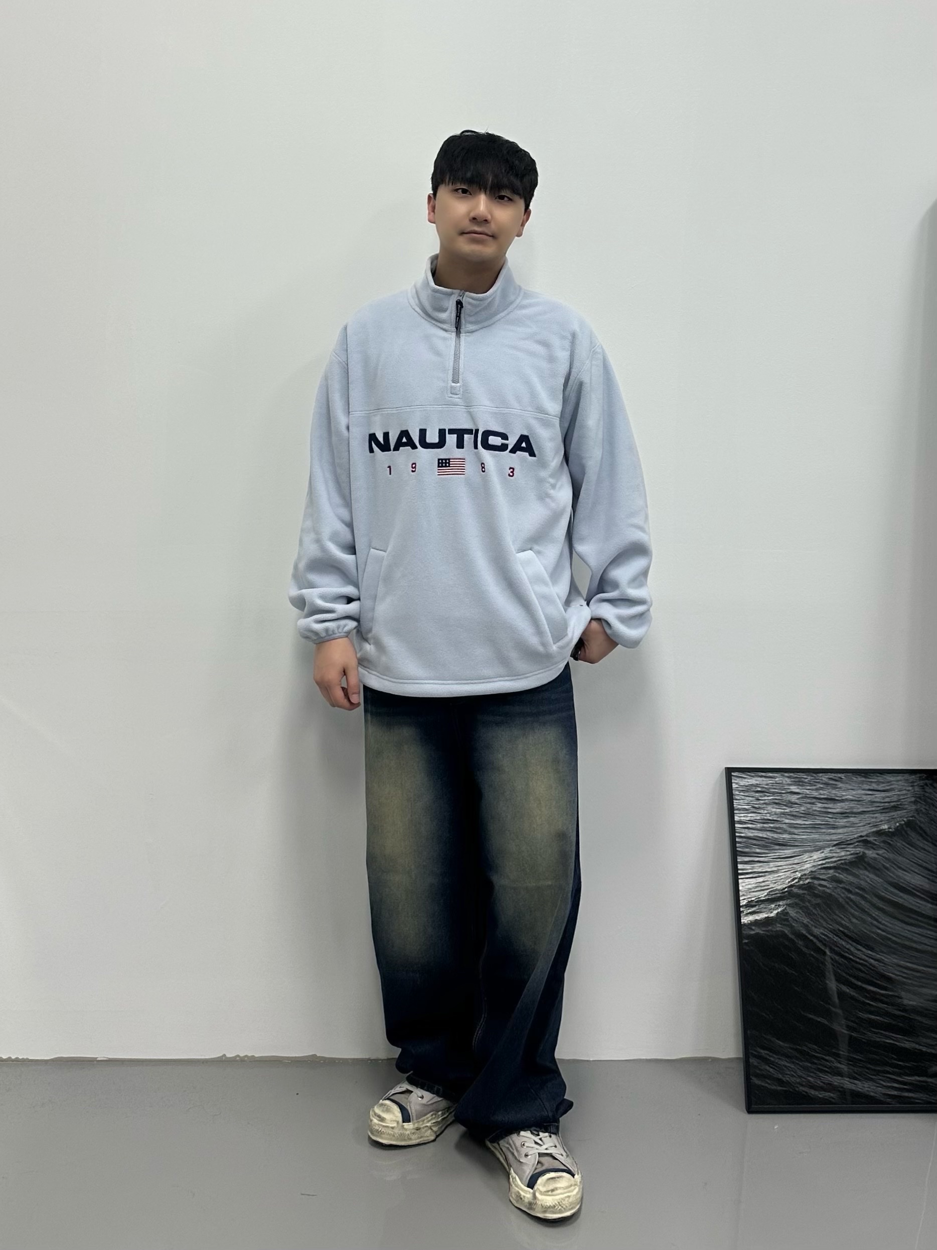 Maison Mihara Yasuhiro Wayne OG Sole Leather Low-top Sneakers Gray White 착용 스타일 - 1