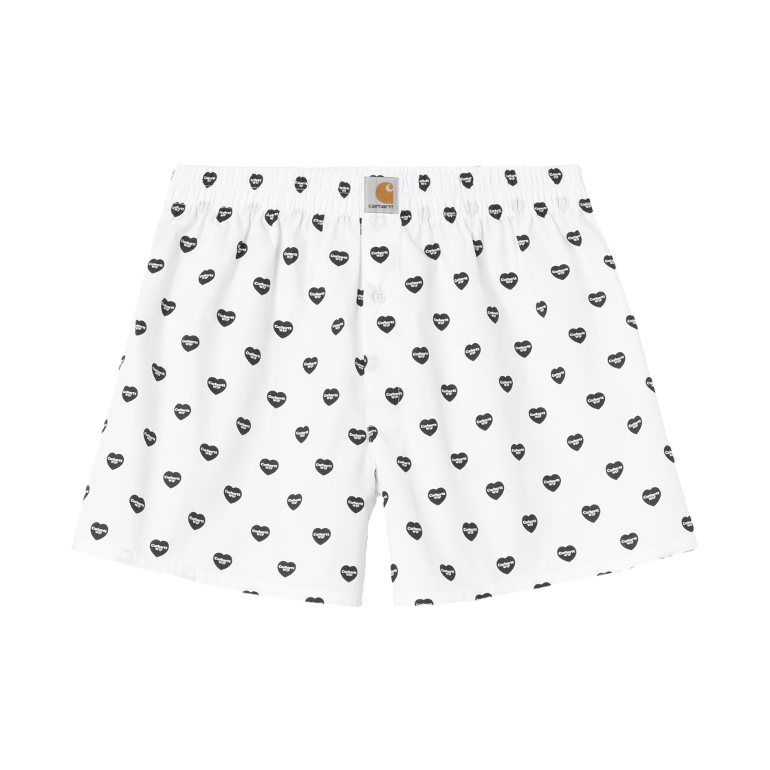I032355-3P3-XX Carhartt WIP Cotton Boxer Heart Print White Black