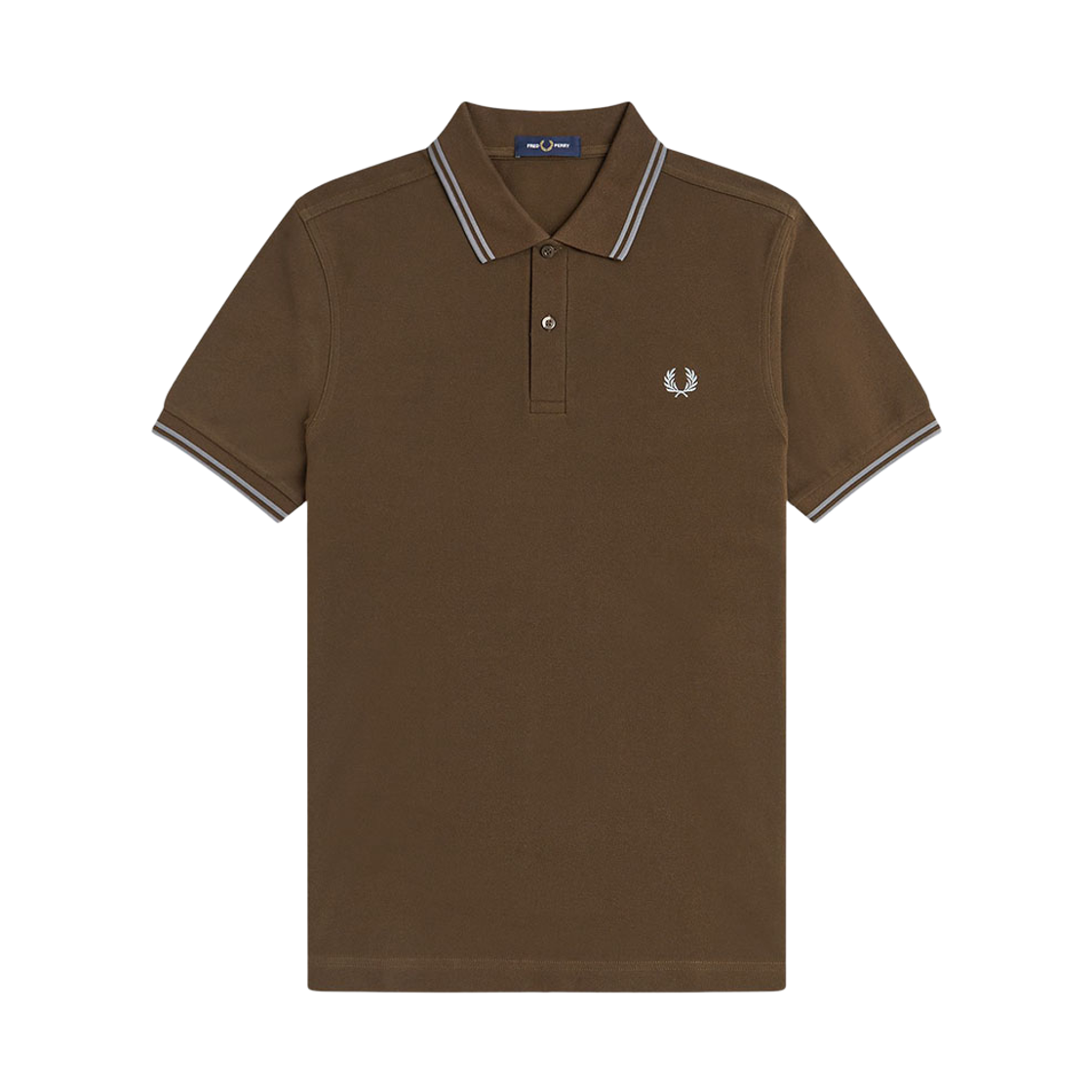 AFPM2533600-49A Fred Perry Twin Tipped Fred Perry Shirt Burnt Tobacco Stockport Blue