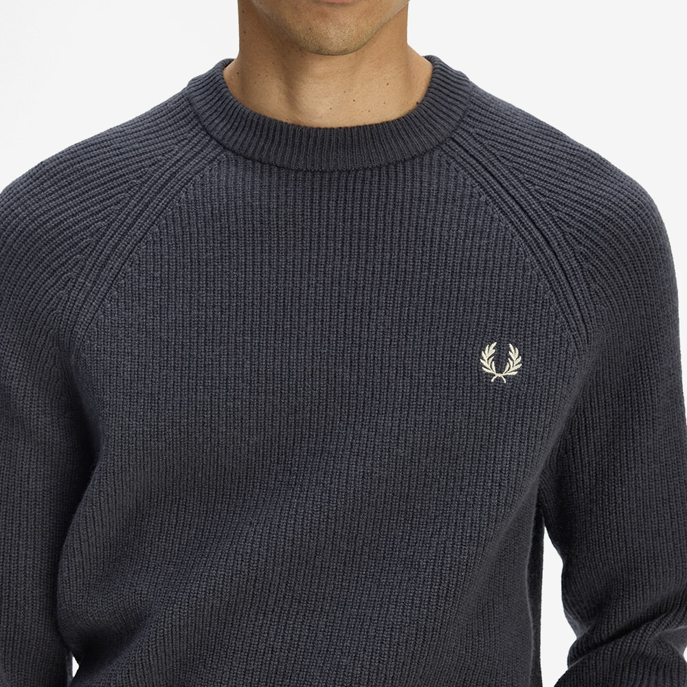 프레드 페리 램스울 래글런 니트 앵커 그레이(Fred Perry Lambswool Raglan Knit Anchor Grey) - 3