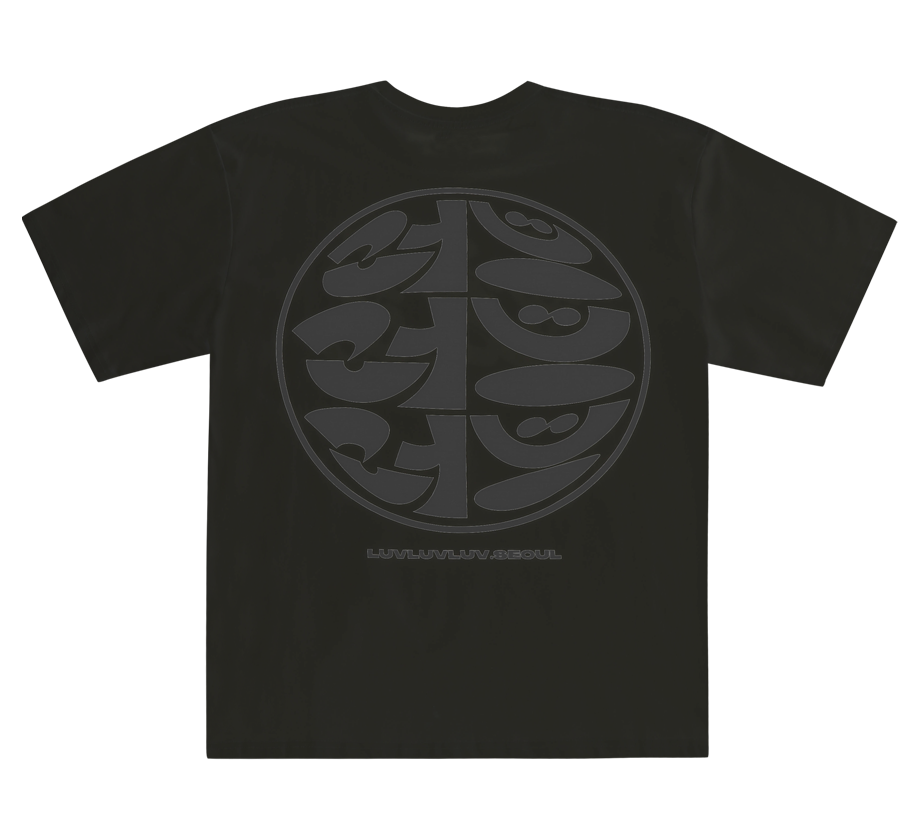 러브러브러브 SV 컨벡스 반팔 탑 한글 블랙(LUVLUVLUV SV The Most Convex Short Sleeve Top KR Black)