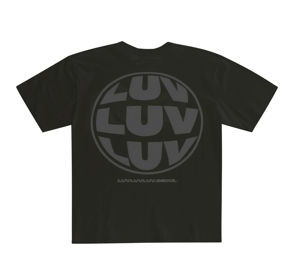 러브러브러브 SV 컨벡스 반팔 탑 영문 블랙(LUVLUVLUV SV The Most Convex Short Sleeve Top EN Black)