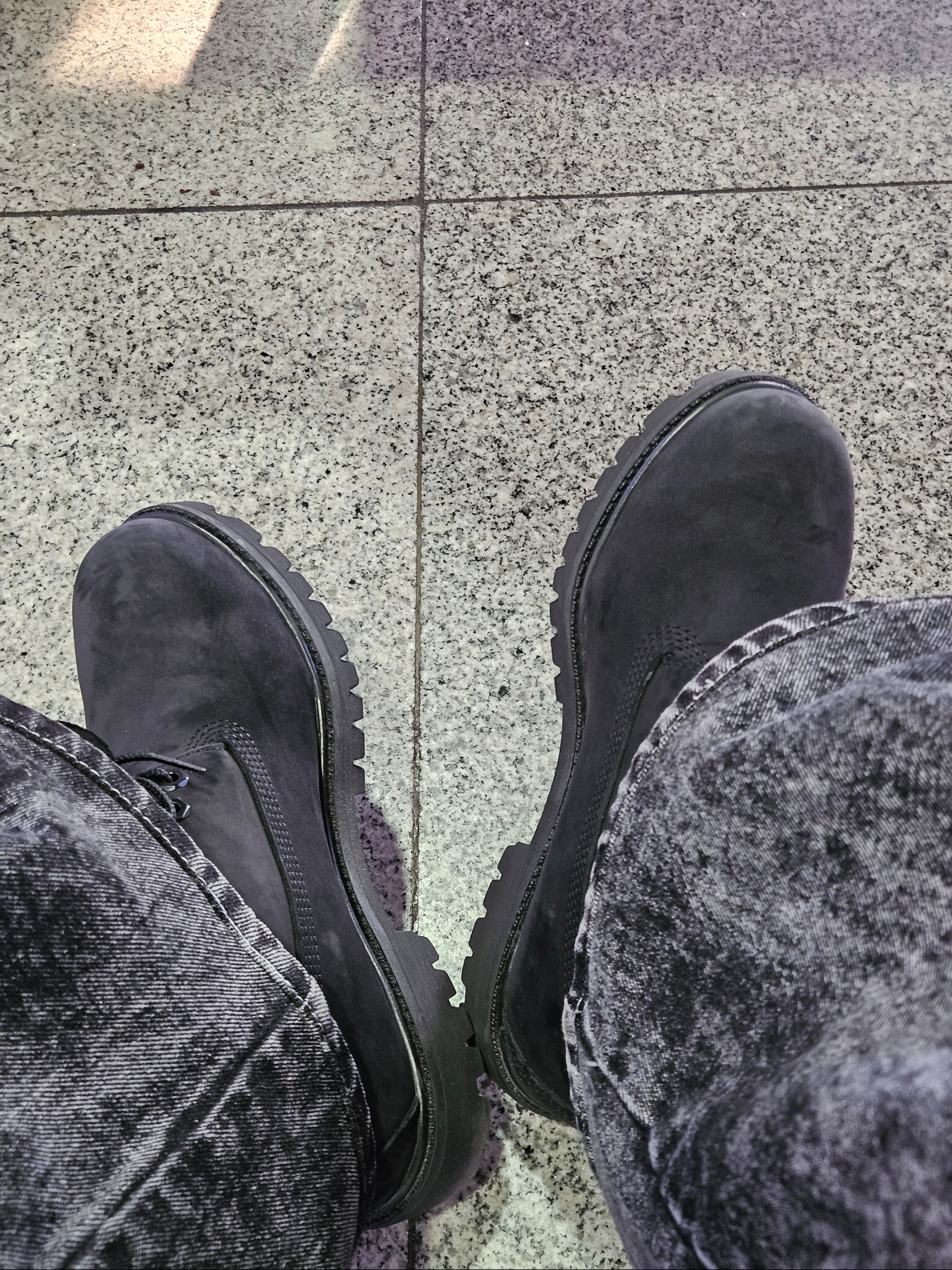 Timberland Premium 6 inch Waterproof Boot Black Nubuck - Wide 착용 스타일