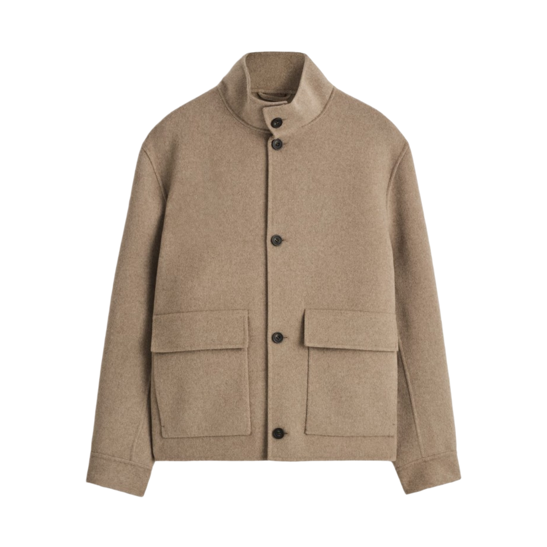 1296460002 COS Double-Faced Wool Funnel Neck Jacket Camel