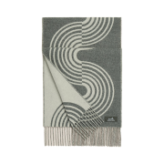 (W) Hermes Casaque Vague Muffler Gris Flanelle Ivory