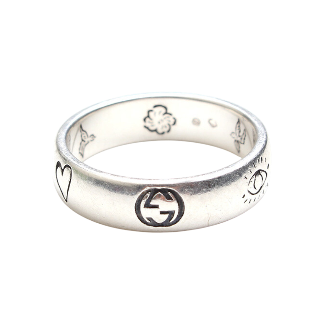 ITAVGE3PS7U3 Gucci Blind for Love Silver Ring (Size 11)