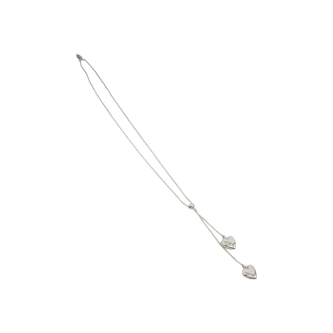 ITAMIN7KJI54 Tiffany & Co. 925 Sterling Silver Double Drop Heart Pendant Necklace