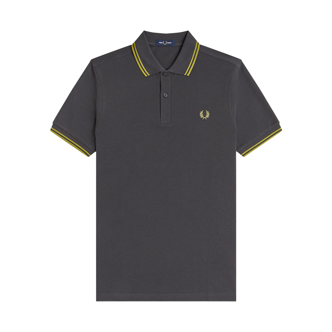 AFPM2533600-58A Fred Perry Twin Tipped Fred Perry Shirt Anchor Grey Tennis Ball Yellow