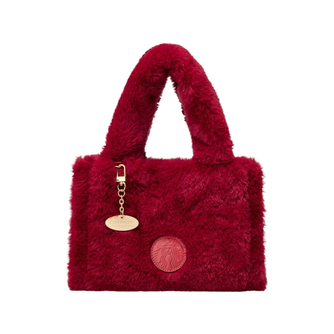 스타벅스 시크릿 딜라이트 미니 퍼 토트백 레드(Starbucks Secret Delight Mini Fur Tote Bag Red)