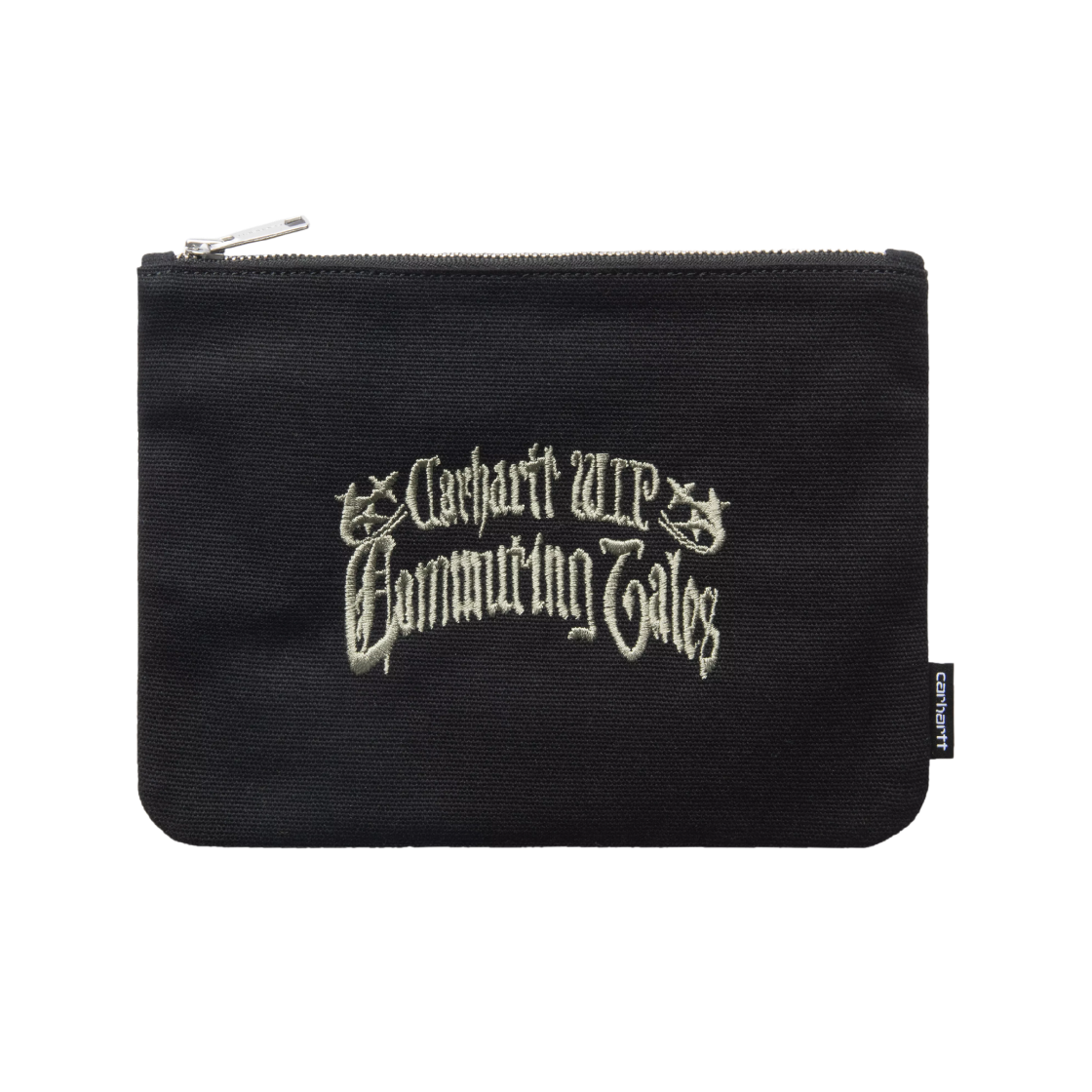 I036087-3HO-XX Carhartt WIP Canvas Graphic Zip Wallet Commuting Tales Embroidery Black