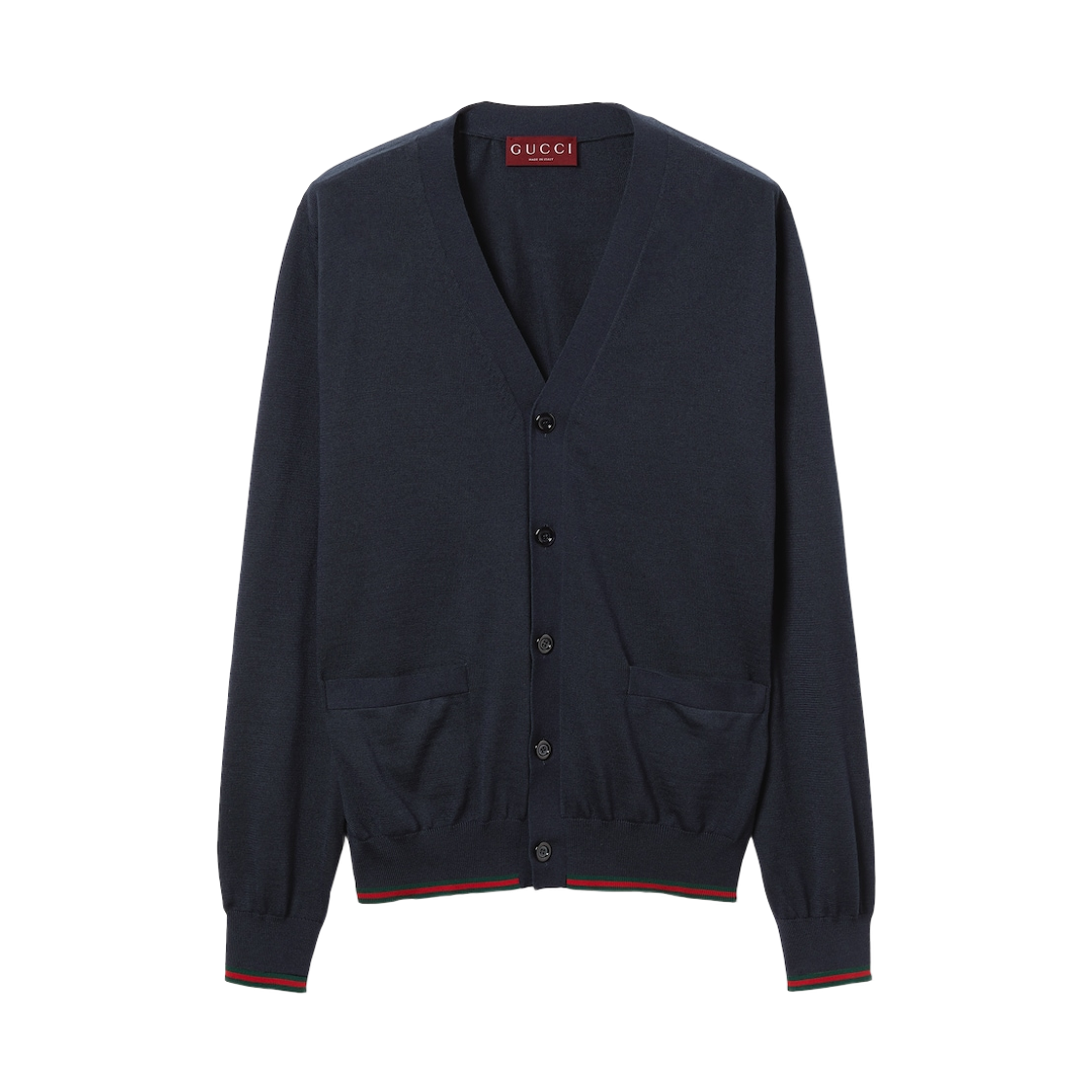 구찌 웹 울 니트 가디건 다크 블루(Gucci Web Wool Knit Cardigan Dark Blue)