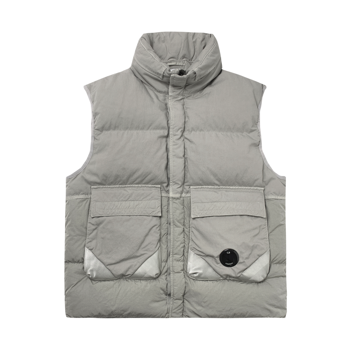 C.P. 컴퍼니 에코 크롬 R 믹스드 후드 다운 질레 런던 포그 그레이 - 25FW(C.P. Company Eco-Chrome R Mixed Hooded Down Gilet London Fog Grey - 25FW)