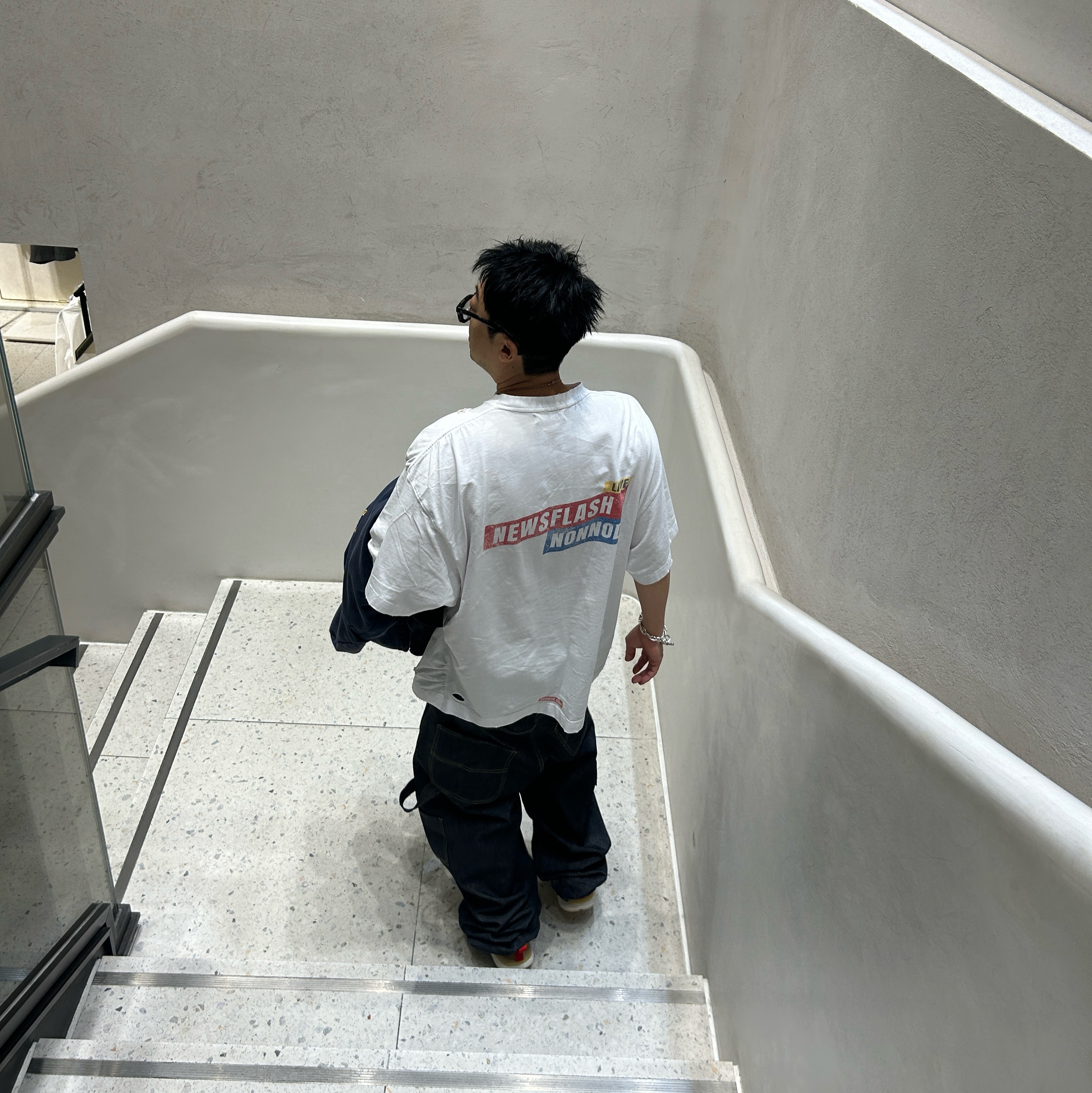 Project G/R Reconstructed Folded Zip Hoodie Navy, Nike x Tom Sachs Mars Yard Shoe 3.0 Space Camp 착용 스타일 - 4