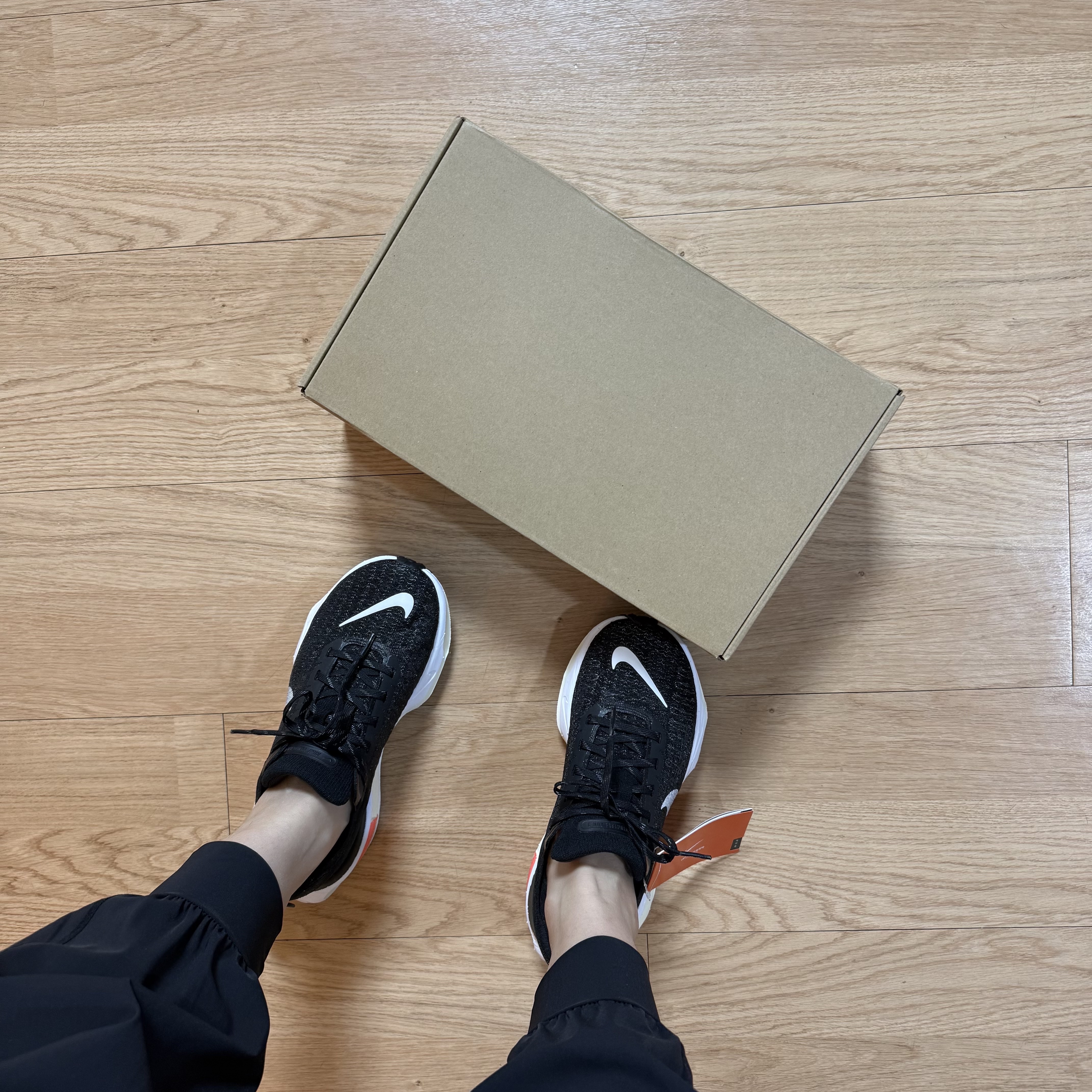 (W) Nike ZoomX Invincible Run Flyknit 3 Black White 착용 스타일 - 2