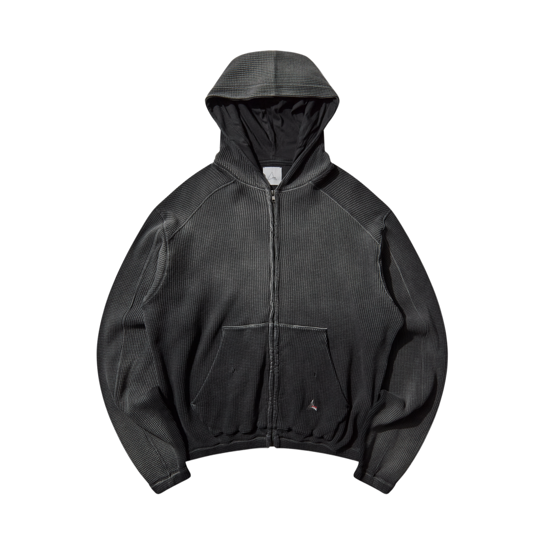 로아 비 썬 페이디드 와플 집업 후드 블랙(ROA Bee Sun Faded Waffle Zip Up Hoodie Black)