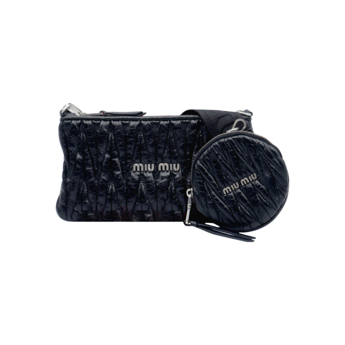 ITSQ8O7JEQ9L Miu Miu 5BH190 Black Shine Matelasse