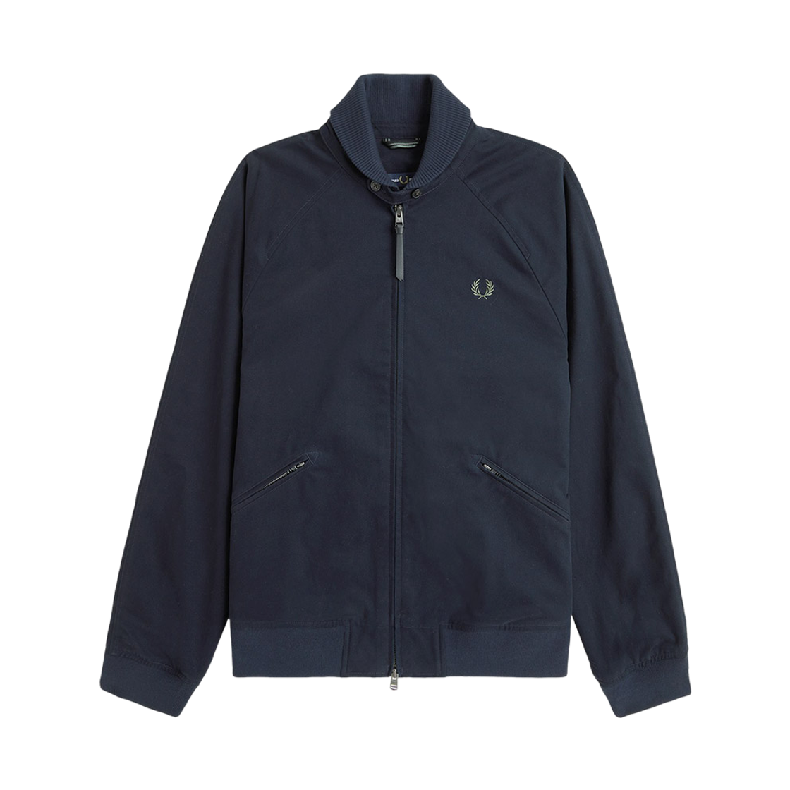 AFPM2531314-608 Fred Perry Folded Rib Collar Bomber Jacket Navy Snow White