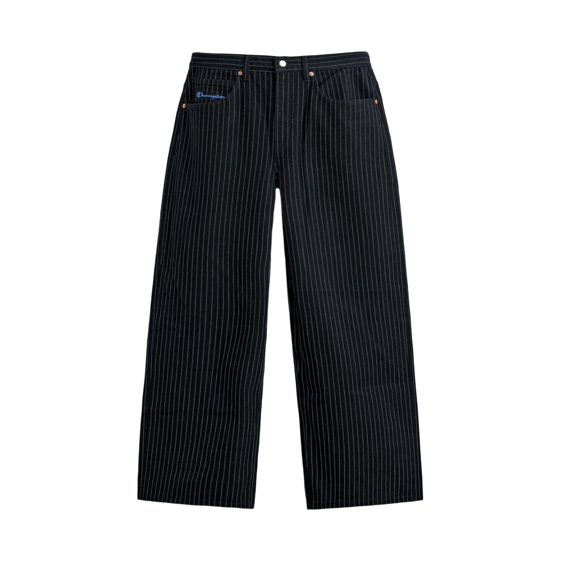 자라 x 챔피온 스트라이프 배기 핏 진 블루(Zara x Champion Striped Baggy Fit Jeans Blue)