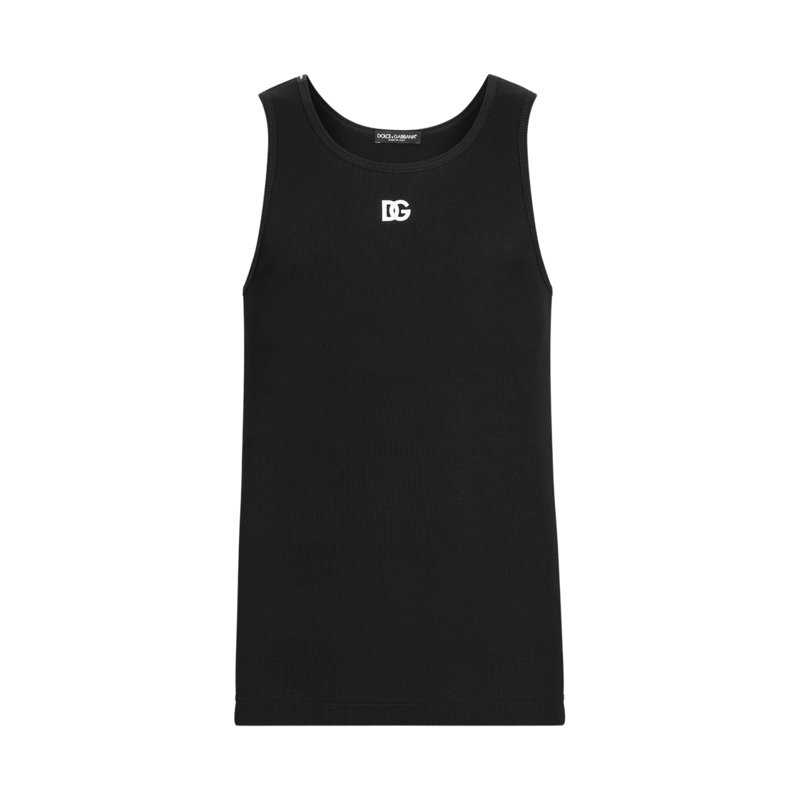 G8QG9ZG7PGPN0000 Dolce & Gabbana Cotton Tank Top with Embroidery Black