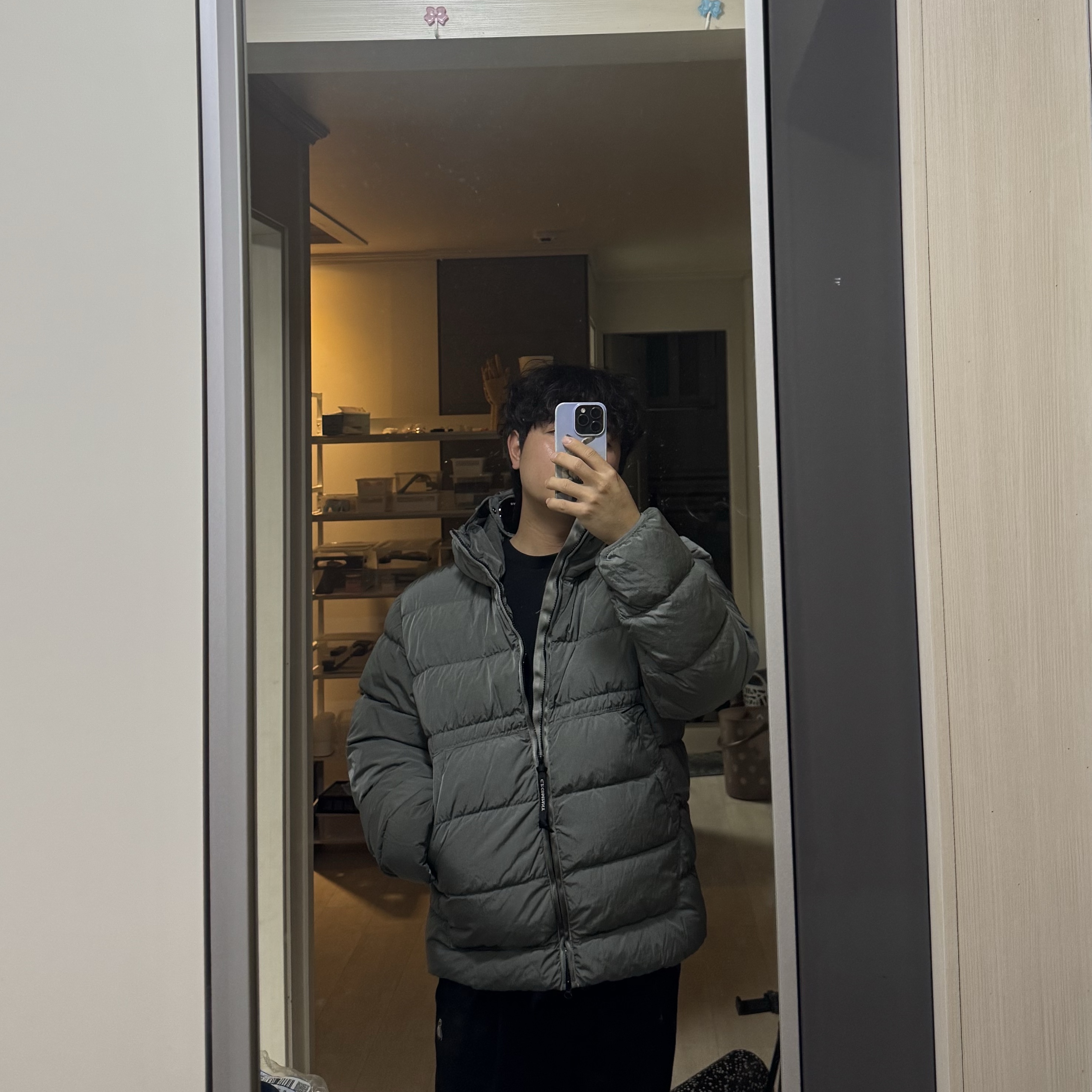 C.P. Company Padding Jumper Gray - 25FW 착용 스타일 - 1
