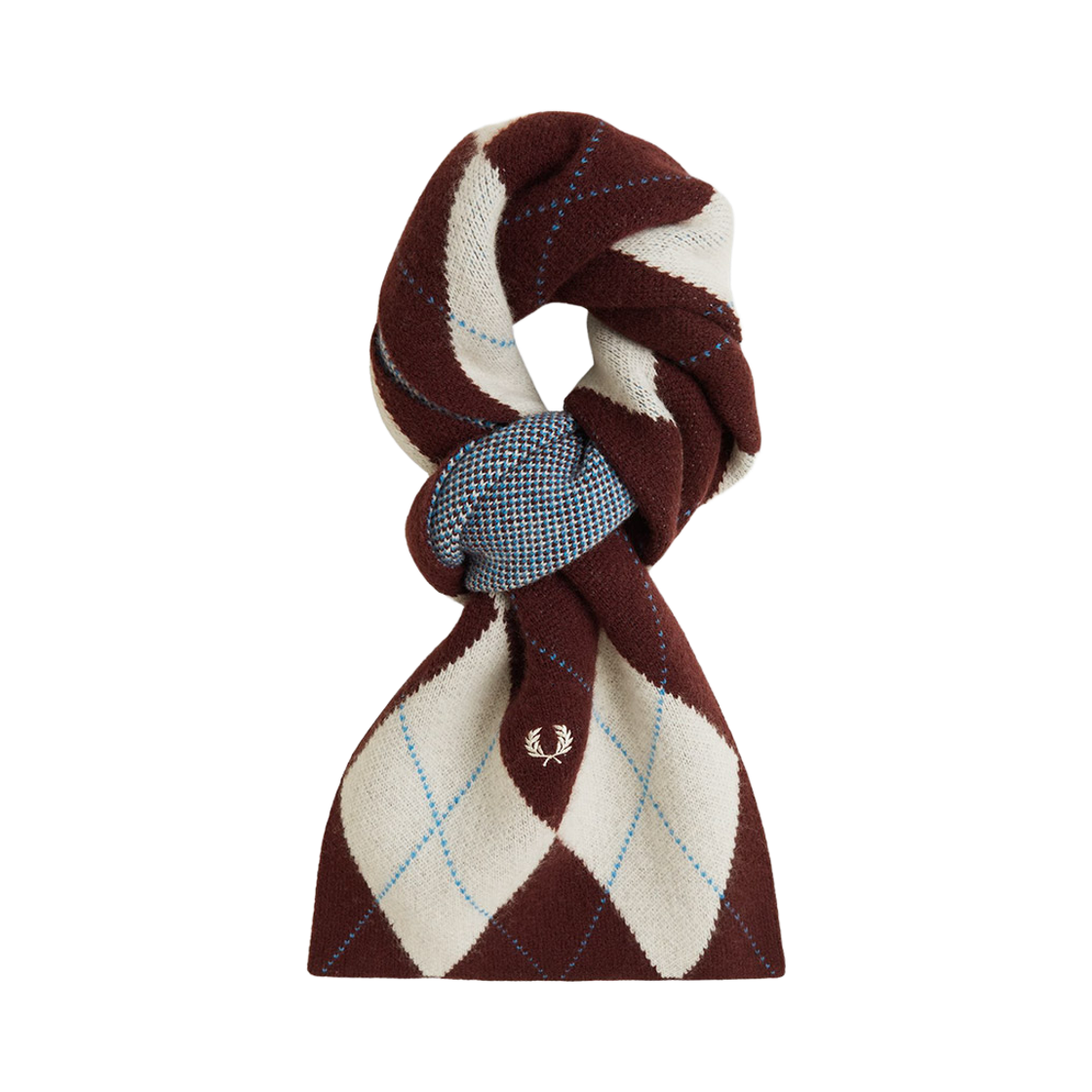 CFPU2531133-560 Fred Perry Brushed Argyle Scarf Ecru
