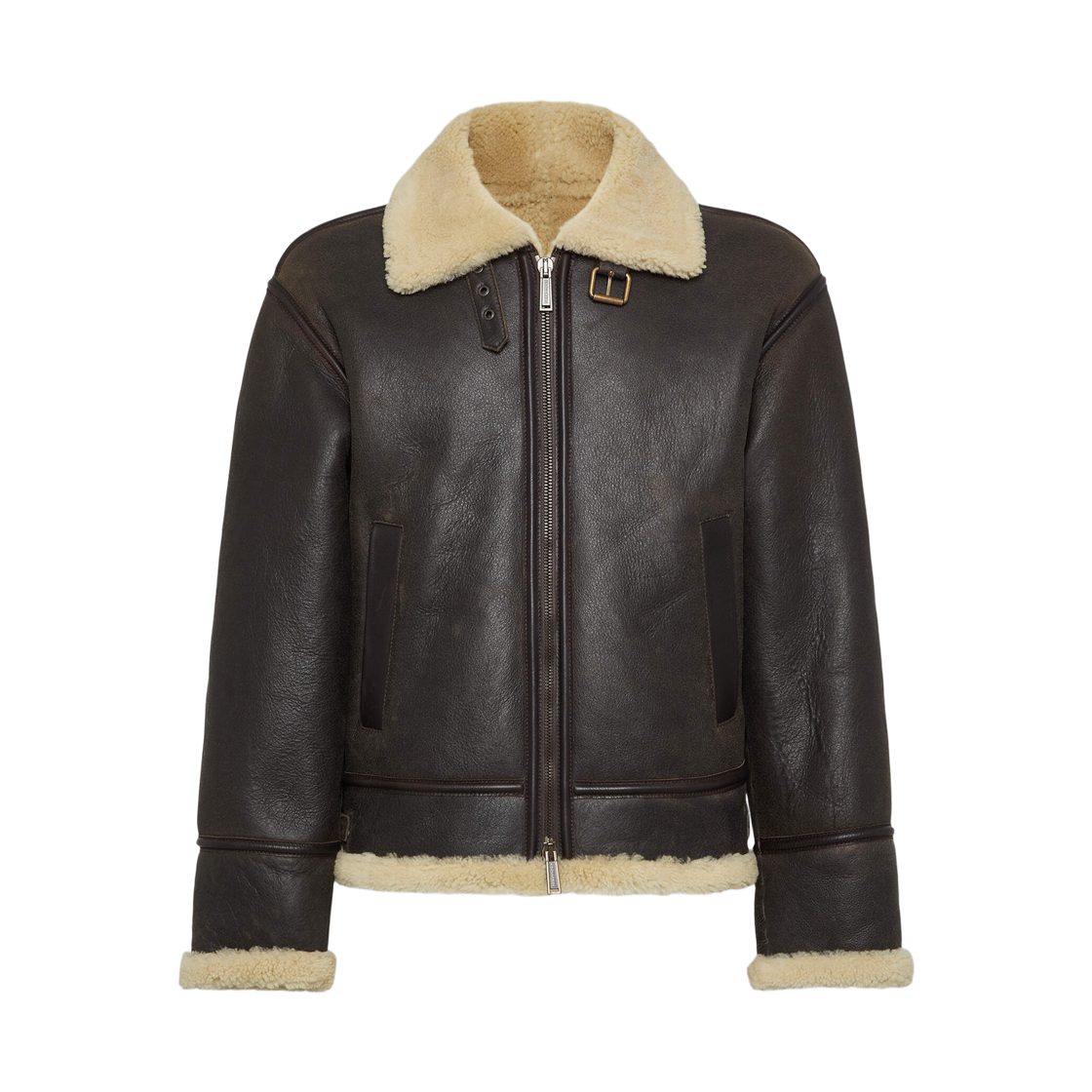 S74AM1621D07030143 Dsquared2 Shearling Aviator Jacket Brown