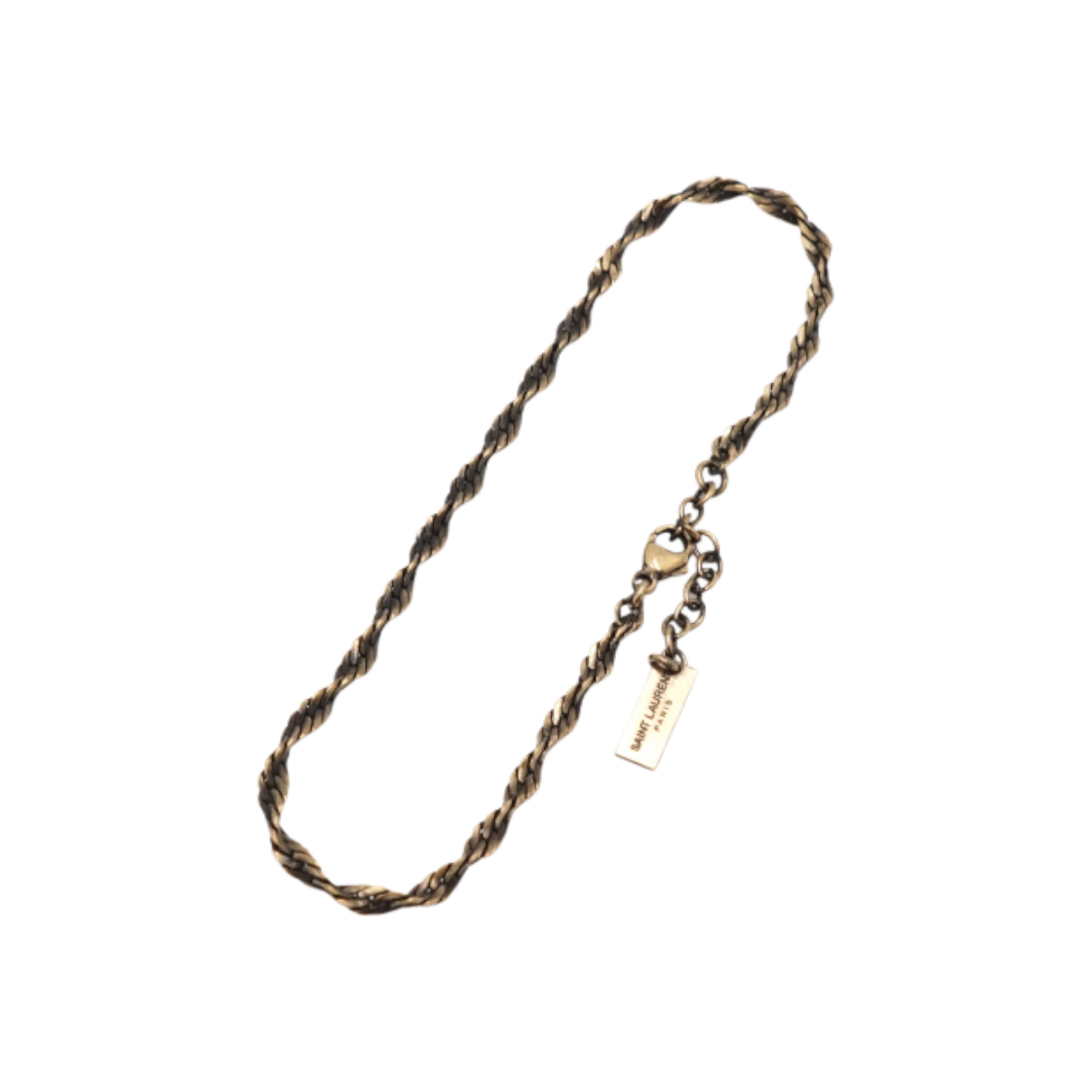 IT8IBNOEBDDI Saint Laurent Antique Brass Twist Snake Rope Chain Bracelet