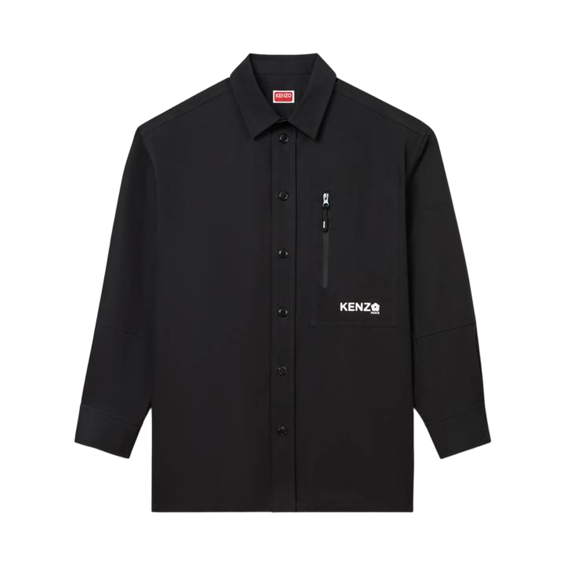 FF55CH5049LP-99 Kenzo Boke Flower 2.0 Oversized Shirt in Technical Cotton Black