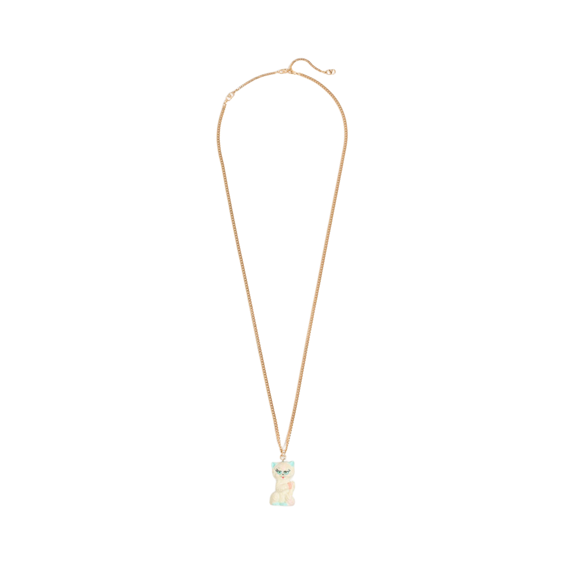 발렌티노 르 샤 드 라 메종 나일론 메탈 네클리스 골드(Valentino Le Chat De La Maison Necklace in Nylon and Metal Gold)