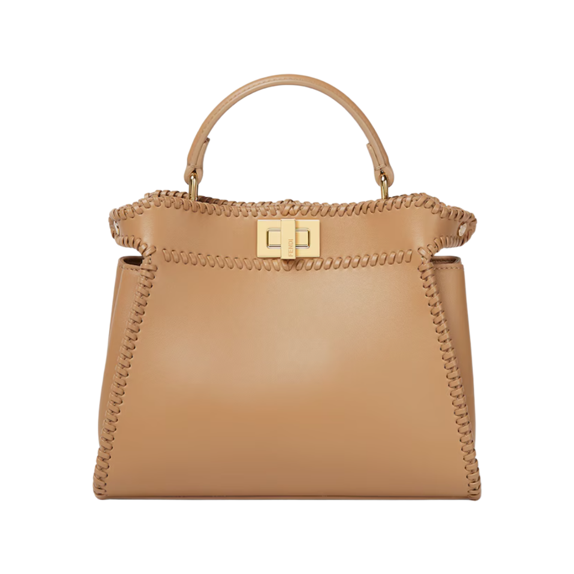 8BN244AYD3F19P8 Fendi Peekaboo Mini Tote Bag Beige