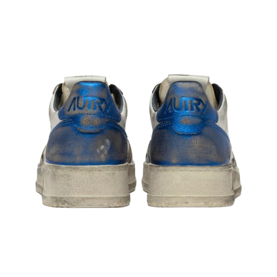오트리 슈퍼 빈티지 메달리스트 로우 레더 스니커즈 화이트 블루(Autry Super Vintage Medalist Low Leather Sneakers White Blue) - 3