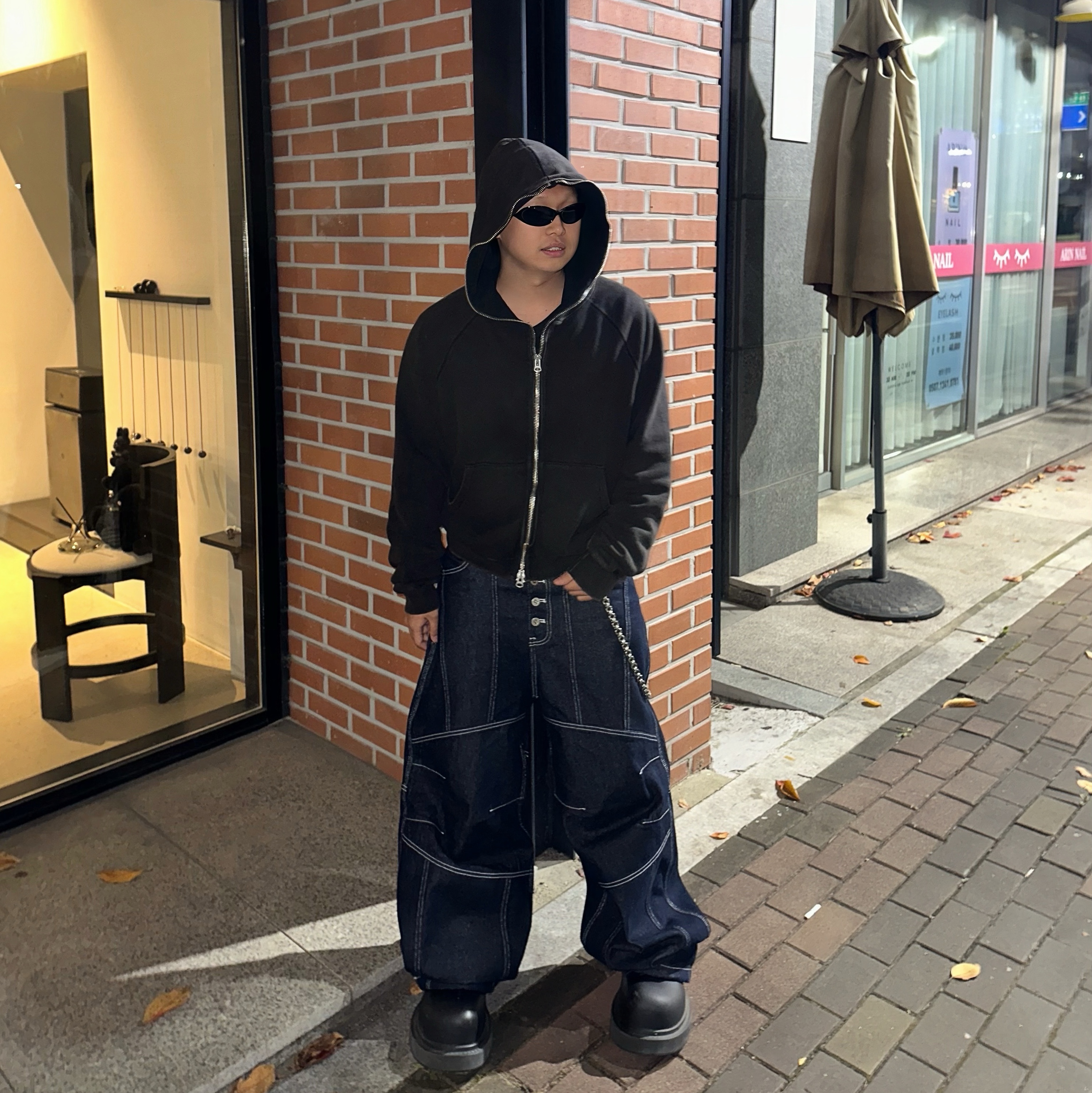 [더블적립]Farfromwhat Far Washed Full Zip-Up Hoodie 착용 스타일