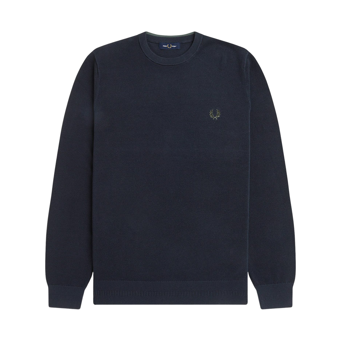 AFPM2531309-608 Fred Perry Pique Stitch Knit Navy Snow White