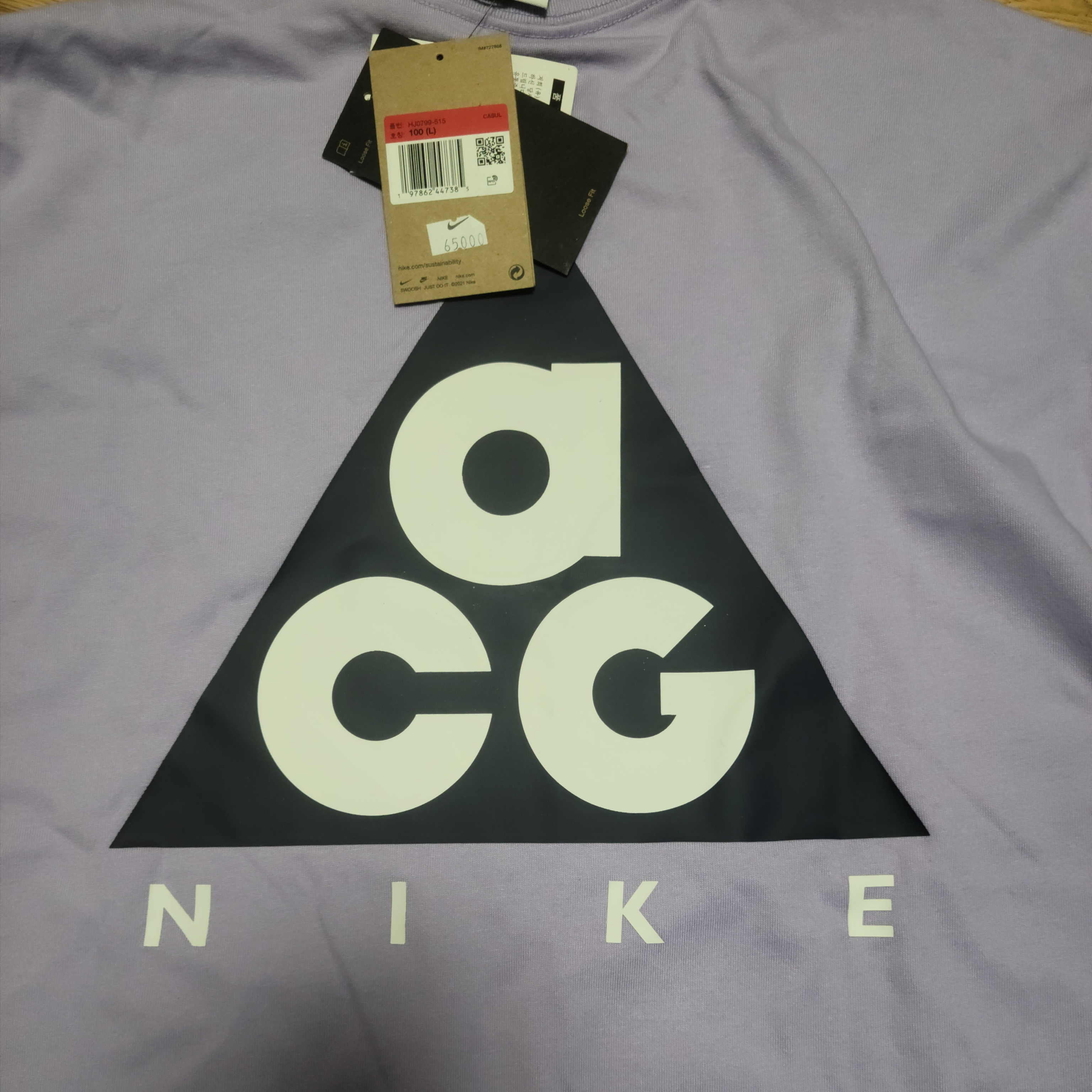 Nike ACG Max 90 T-Shirt Hydrangeas Thunder Blue - Asia 착용 스타일