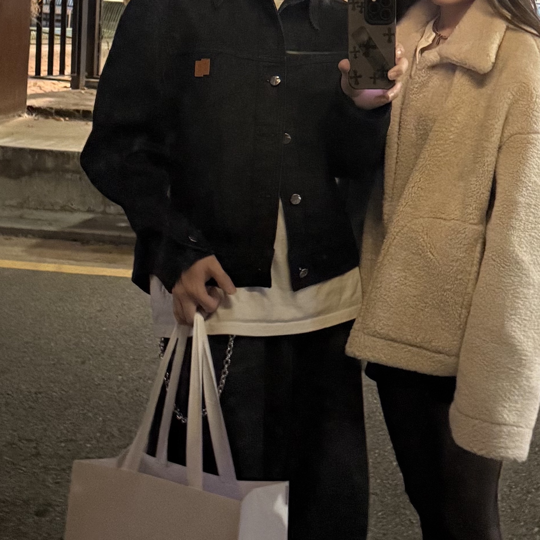 Ader Error Sig; SV Tag Trucker Jacket 01 Noir 착용 스타일 - 1