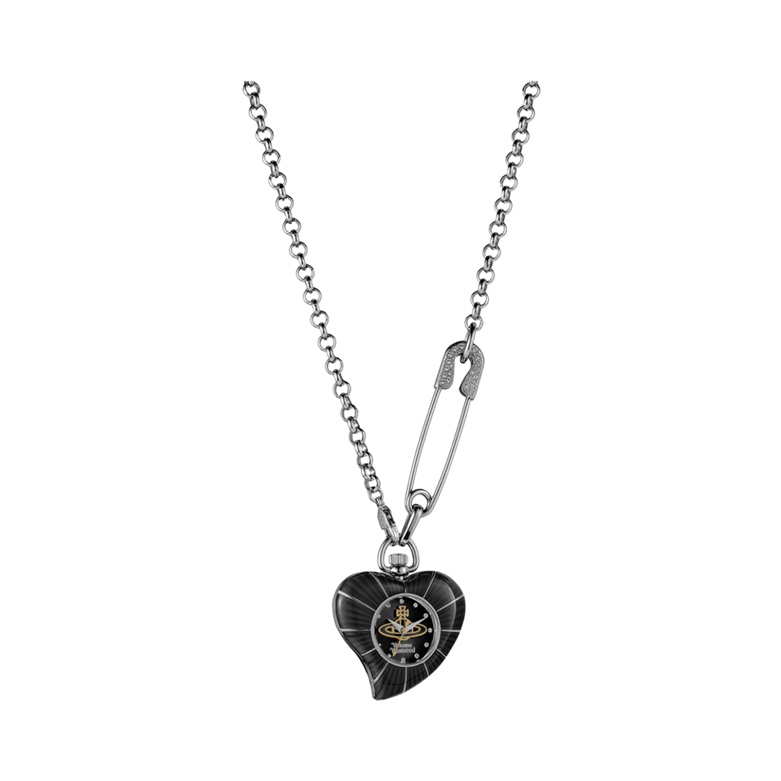 VV343BKSL Vivienne Westwood Love Heart 32mm Silver Black