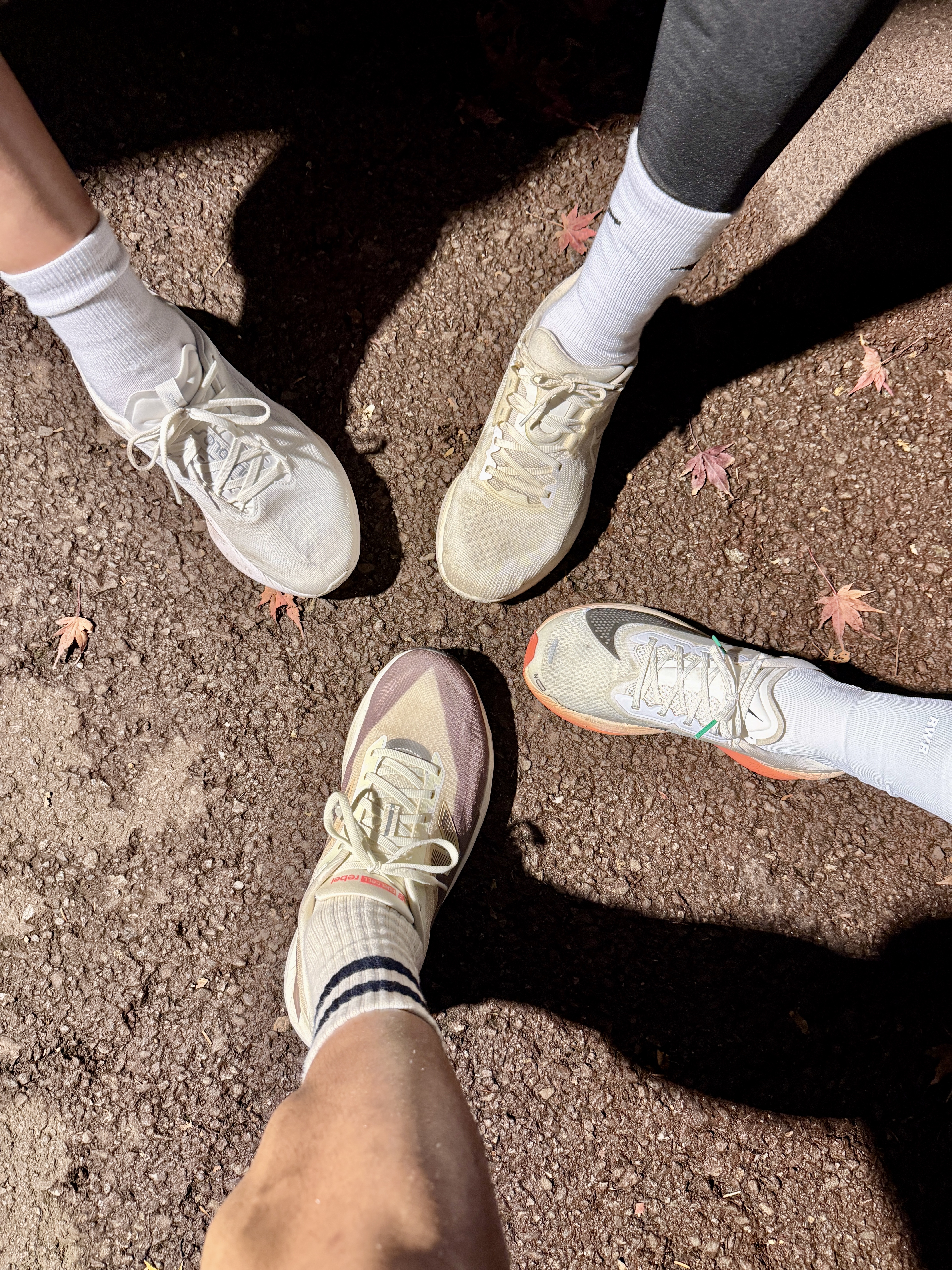 Nike Zoom Fly 6 Eliud Kipchoge, New Balance FuelCell Rebel v5 Angora Earth Shadow Sea Salt - D Standard 착용 스타일