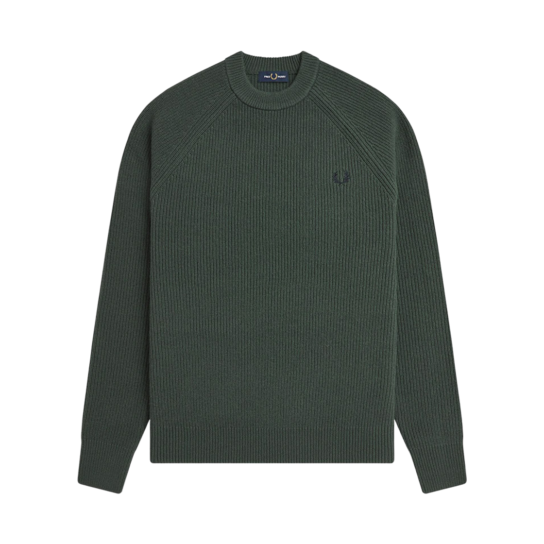 AFPM2531548-X89 Fred Perry Lambswool Raglan Knit Court Green