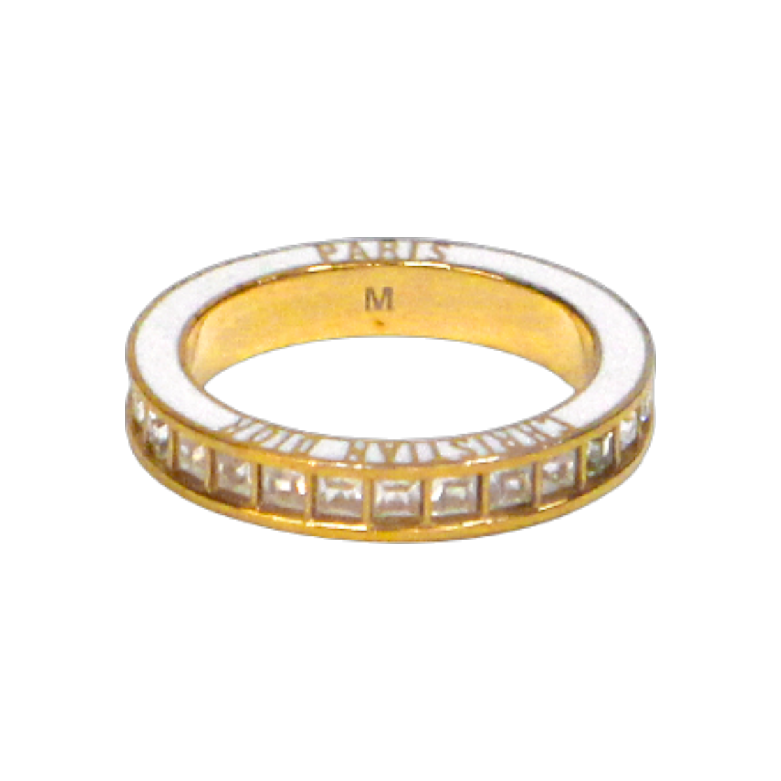 ITHFND2FPE3T Dior M Size Cubic White Lettering Gold Ring A-B38966