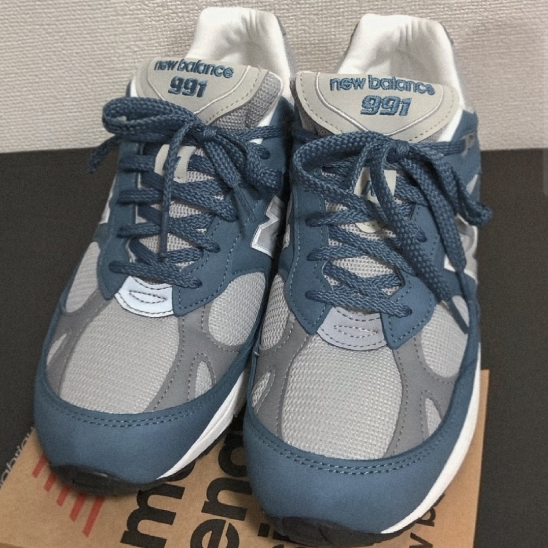 New Balance 991 Made in UK Blue Grey 착용 스타일