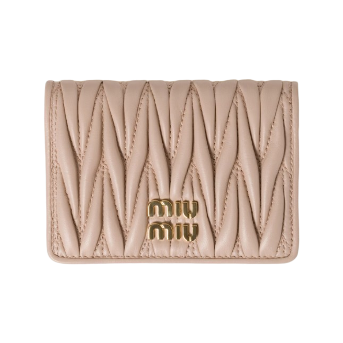 미우 미우 마테라쎄 나파 레더 카드 홀더 파우더 핑크(Miu Miu Matelasse Nappa Leather Card Holder Powder Pink)