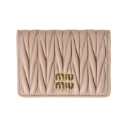 Miu Miu Matelasse Nappa Leather Card Holder Powder Pink