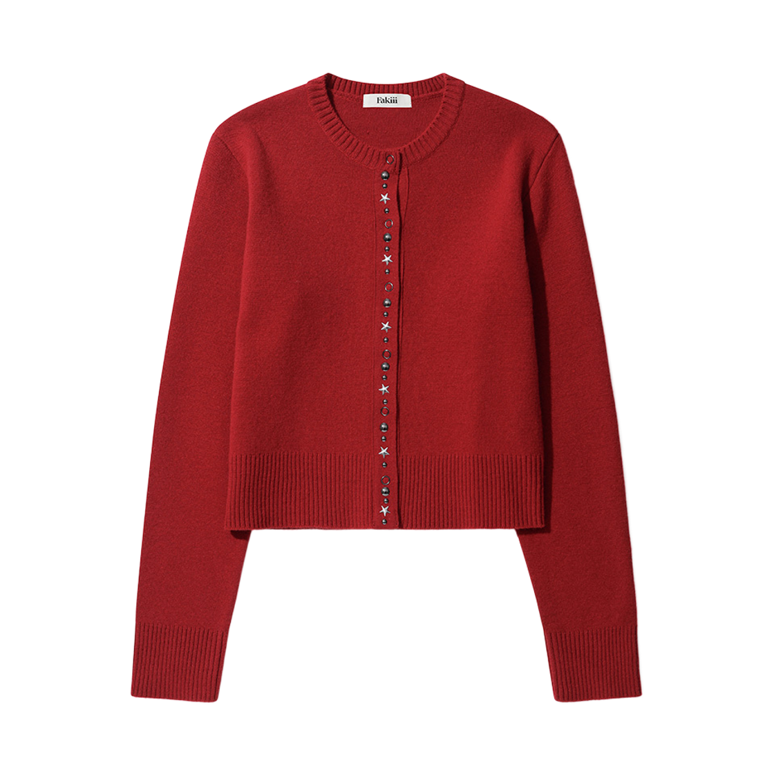 페이키 캐시미어 스파클 스타 가디건 레드(Fakiii Cashmere Sparkle Star Cardigan Red)