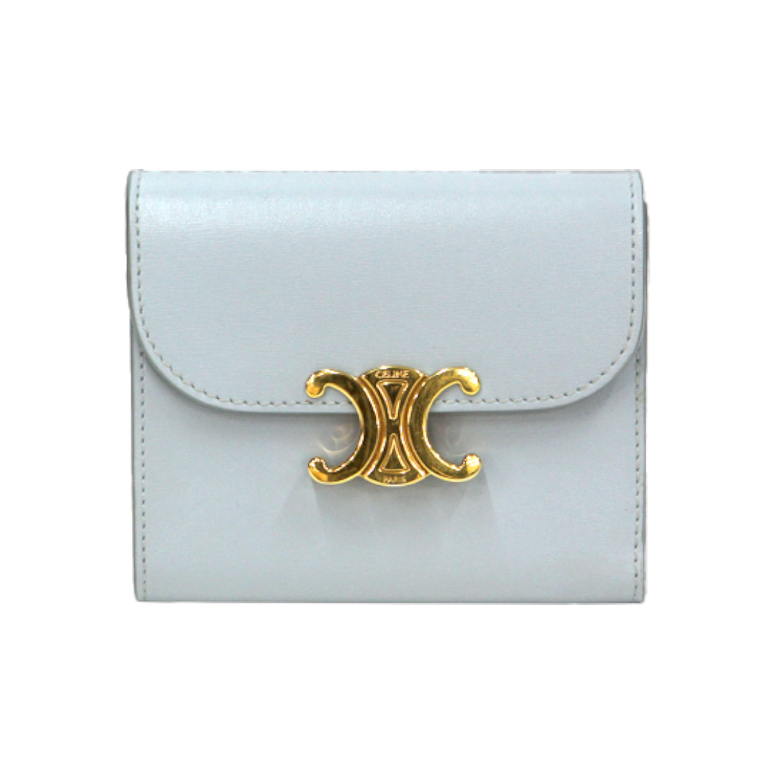 ITWQMFWNI698 Celine Light Blue Leather Trio Wallet C-B41165