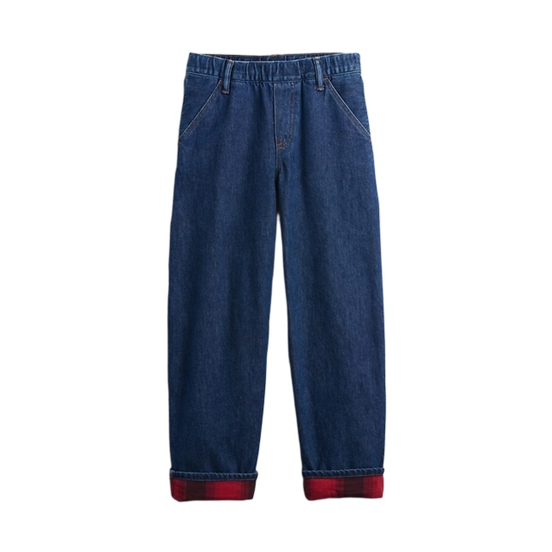 (키즈) 갭 x 기묘한 이야기 플란넬 라인드 카펜터 배기 진 트루 인디고((Kids) Gap x Stranger Things Flannel-Lined Carpenter Baggy Jeans True Indigo)