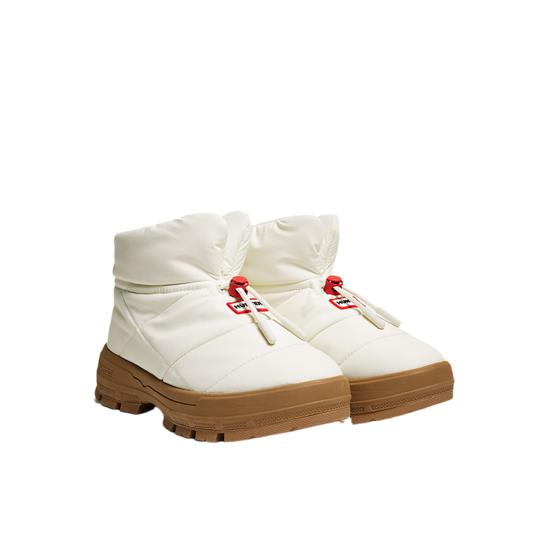 (W) 헌터 익스플로러 온 퍼퍼 부티 화이트 윌로우 검((W) Hunter Explorer On Puffer Bootie White Willow Gum) - 2