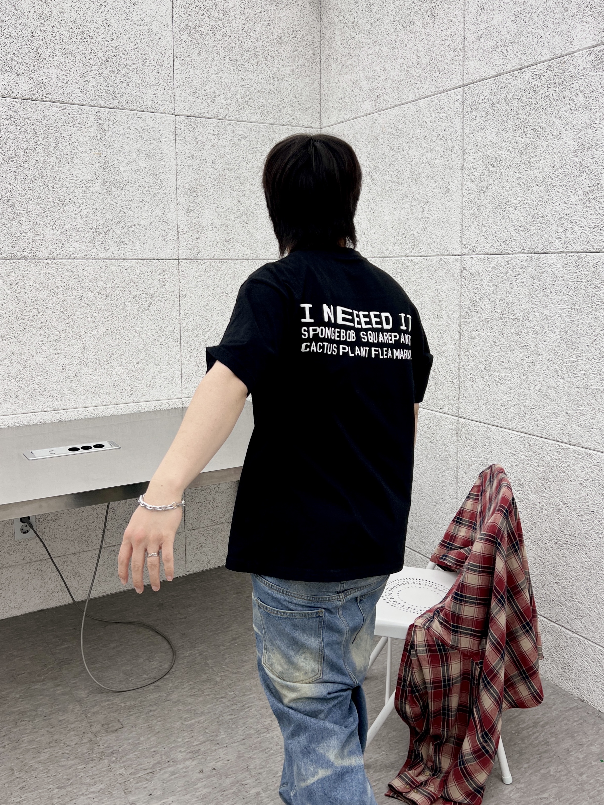 Uniqlo UT x CPFM x SpongeBob Graphic T-Shirt D Black - JP 착용 스타일 - 2