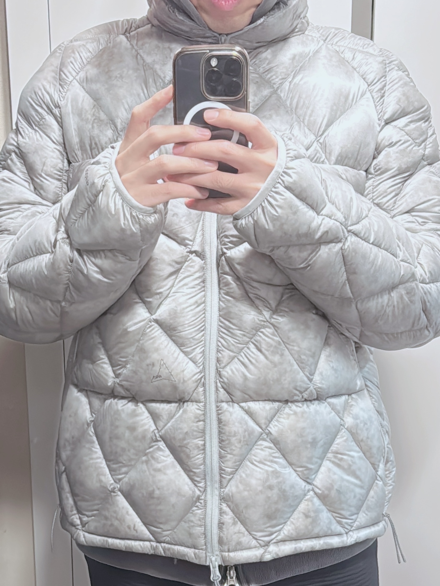 ROA Nuna 800 Fill Power Hooded Down Jacket Silver 착용 스타일 - 1