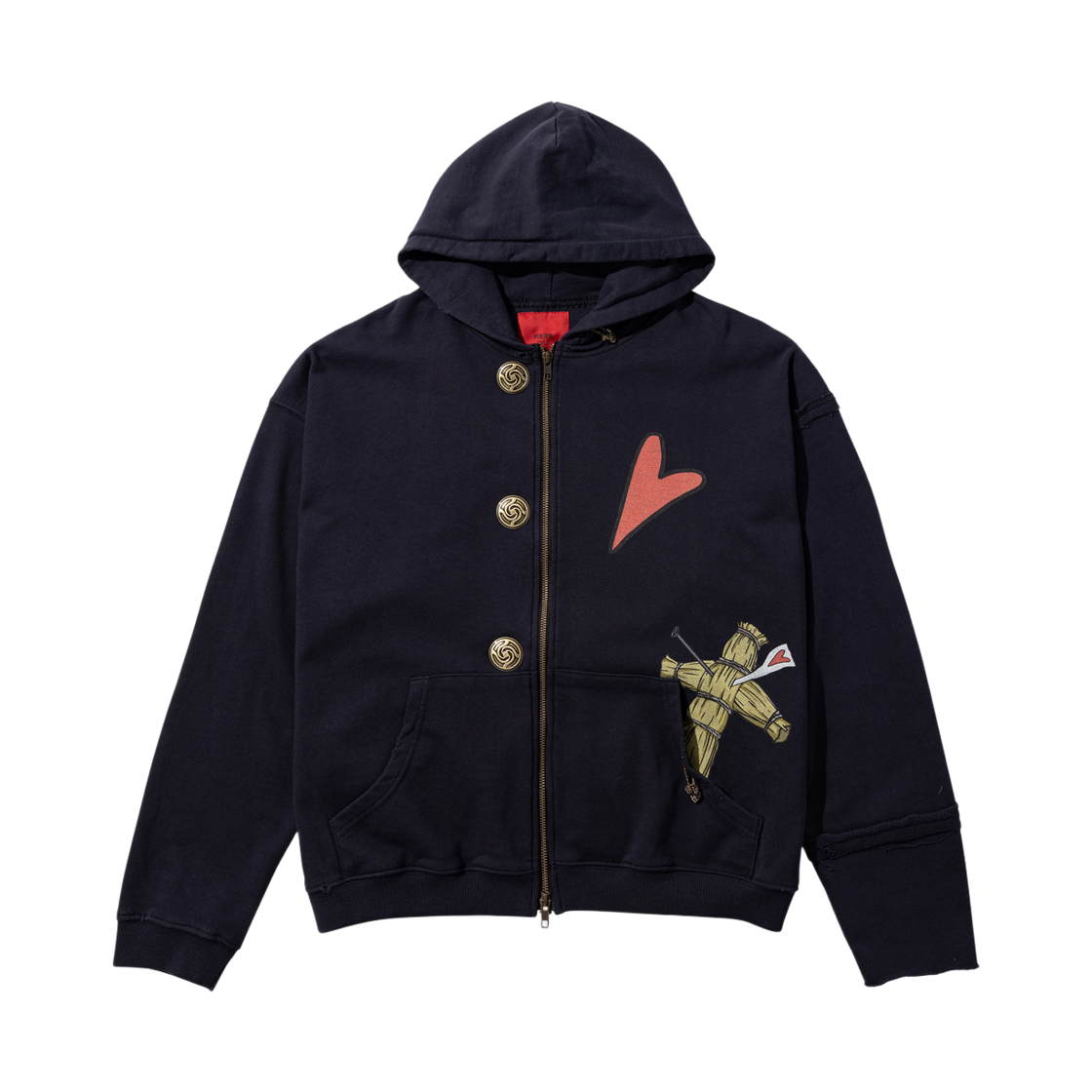 주술회전 언더마이카 쿠기사키 노바라 단추 후드 집업 네이비(JUJUTSU KAISEN Undermycar Kugisaki Nobara With Button Zipped Hoodie Navy)